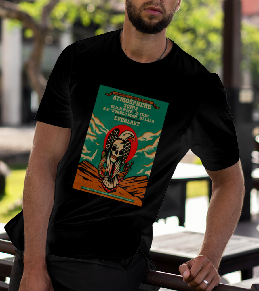 Atmosphere Friends Colorado Slick Rick Red Rocks September 19 2026 Morrison CO T-Shirt