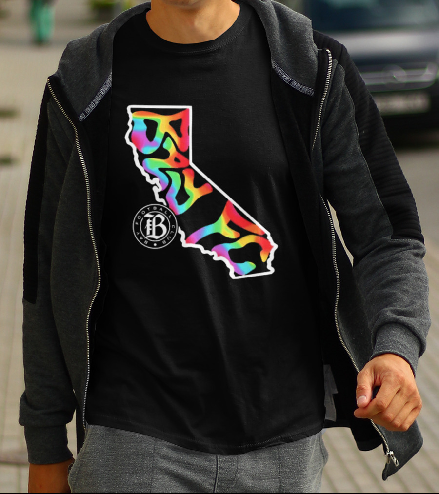 Bay FC Groovy Pride California Football Club Rainbow T-Shirt