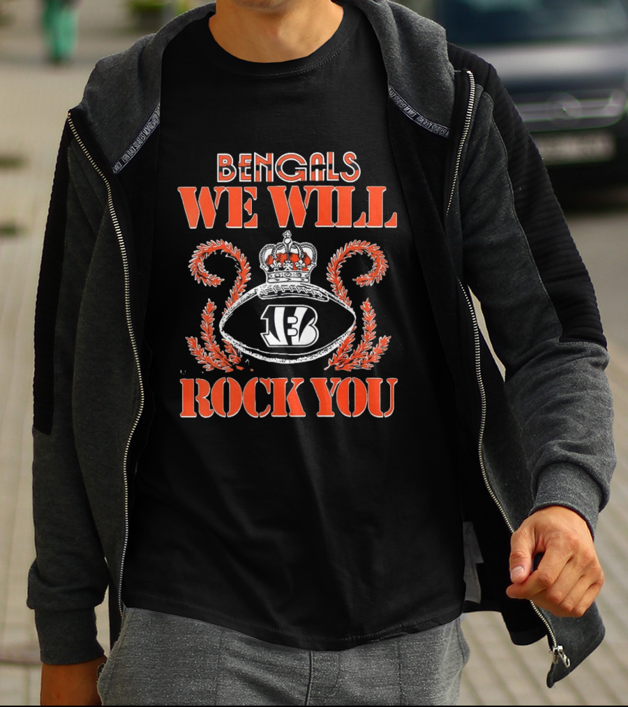 Bengals We Will Rock You 2026 Football Crown T-Shirt