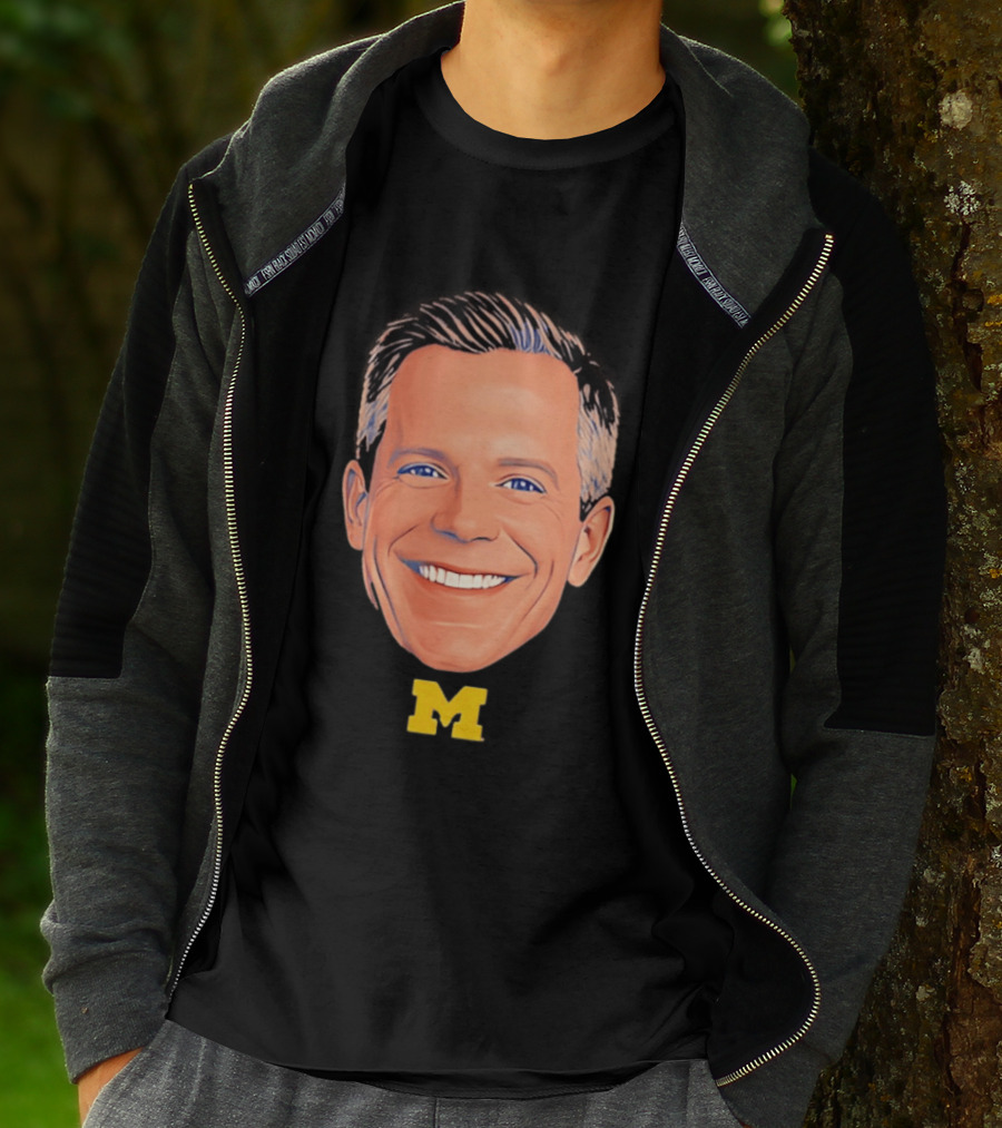 Dusty May Big Face Michigan Wolverines M Yellow T-Shirt