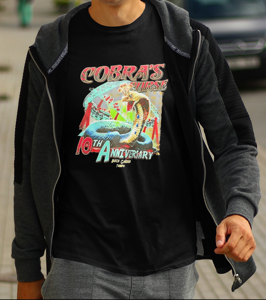 Cobra's Curse 10th Anniversary Busch Gardens Tampa Roller Celebration T-Shirt