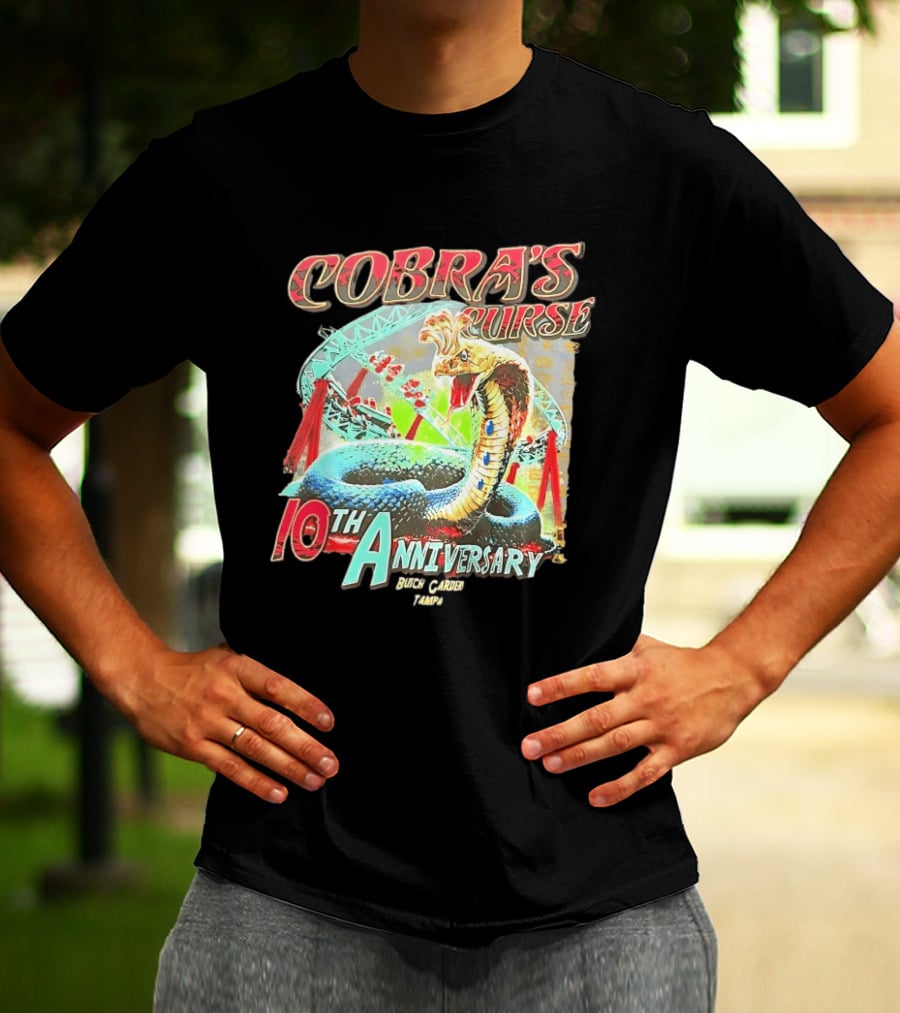 Cobra's Curse 10th Anniversary Busch Gardens Tampa Roller Celebration T-Shirt