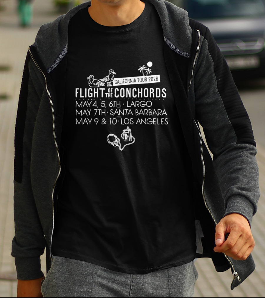 Flight Of The Conchords Tour Largo Santa Barbara Los Angeles May 4 5 6 7 9 10 2026 T-Shirt