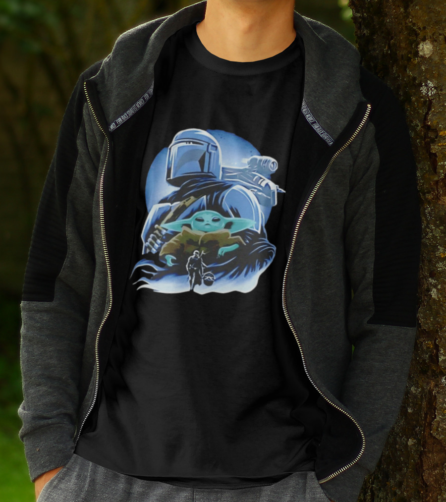 Din Djarin Grogu Mudhorn Clan Star Wars Mandalorian T-Shirt