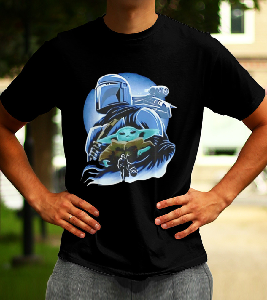 Din Djarin Grogu Mudhorn Clan Star Wars Mandalorian T-Shirt