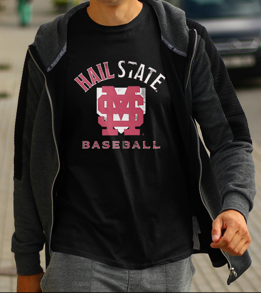 Hail State MSU Baseball Home Plate T-Shirt