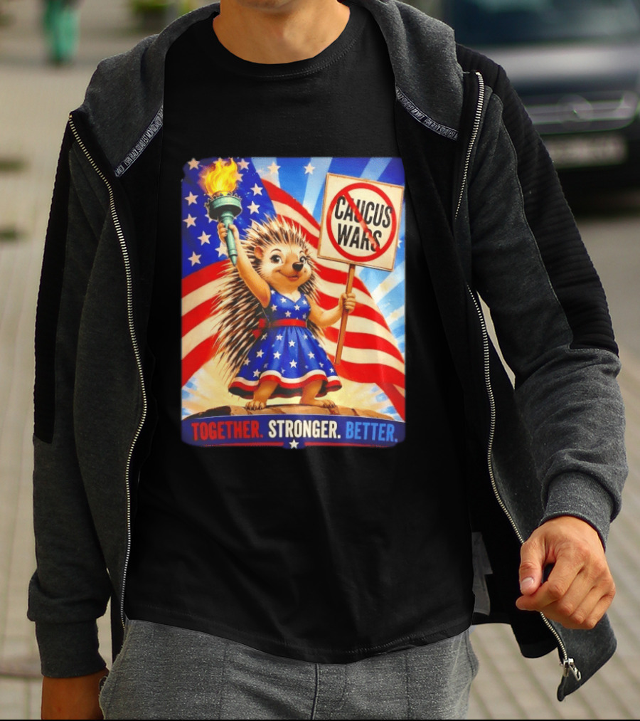 Hedgehog Liberty No Caucus Wars Together Stronger Better T-Shirt