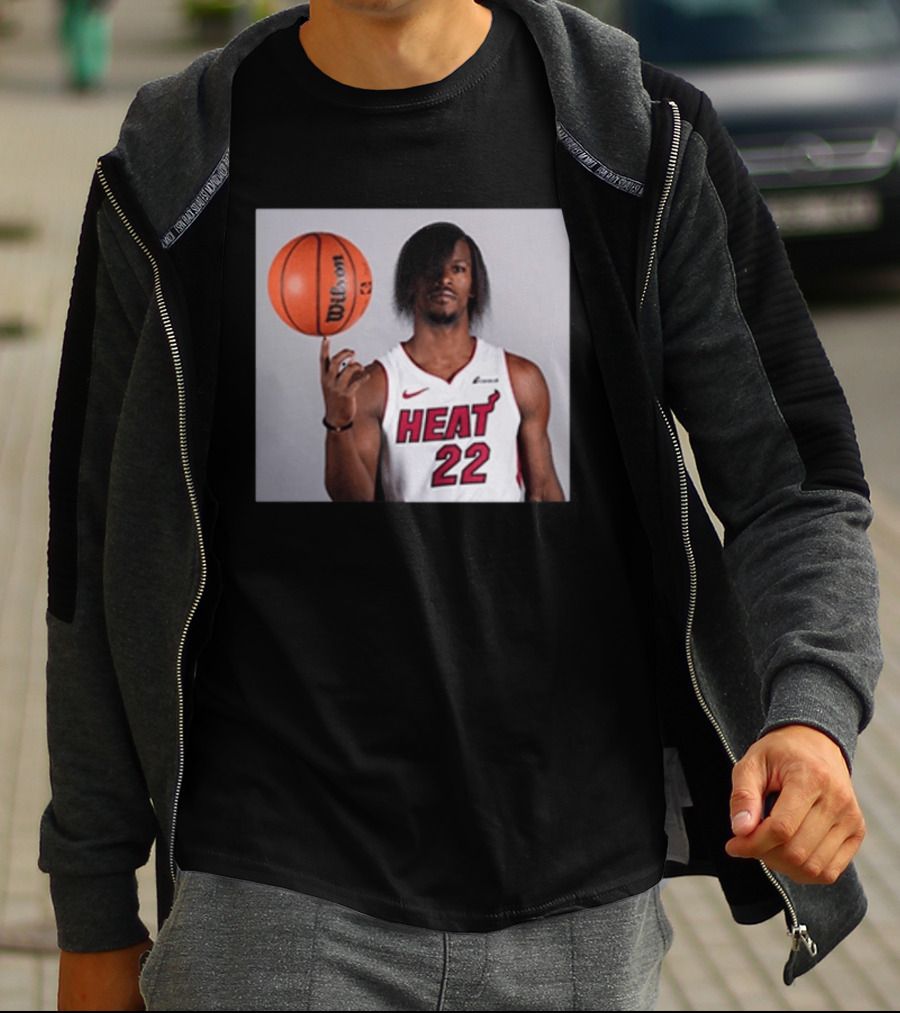 Jimmy Butler Miami Heat 22 Wilson Basketball Nike T-Shirt