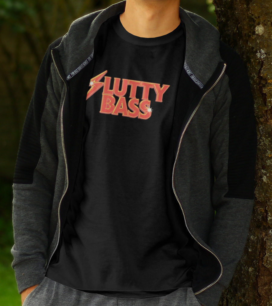 Lutty Bass Lightning Bolt Vintage Style Retro Music T-Shirt