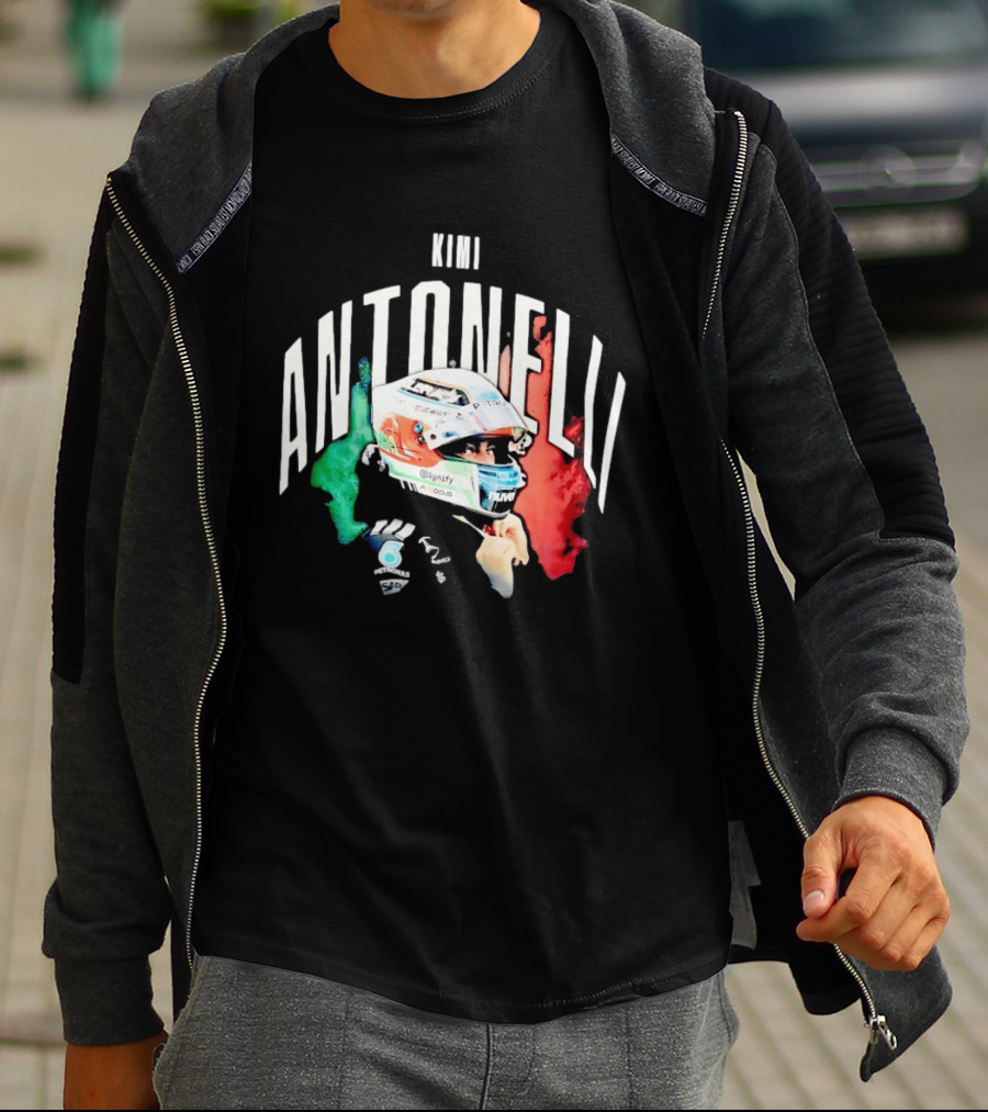 Kimi Antonelli AMG Petronas Formula One Team Racing Helmet Italian Flag T-Shirt