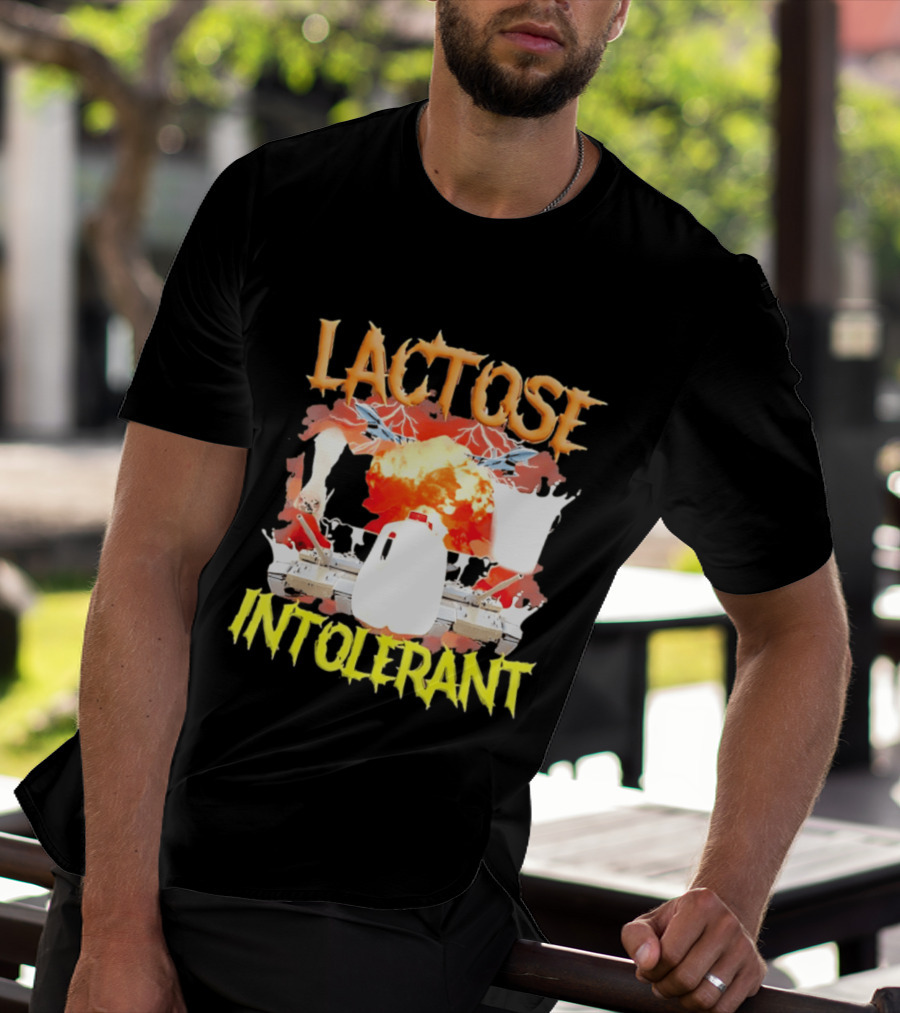 Lactose Intolerant Explosive Milk Jug Meme T-Shirt