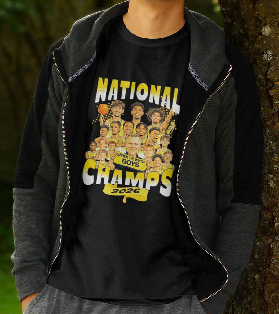 Michigan Wolverines National Champs 2026 Shock The World Boys T-Shirt