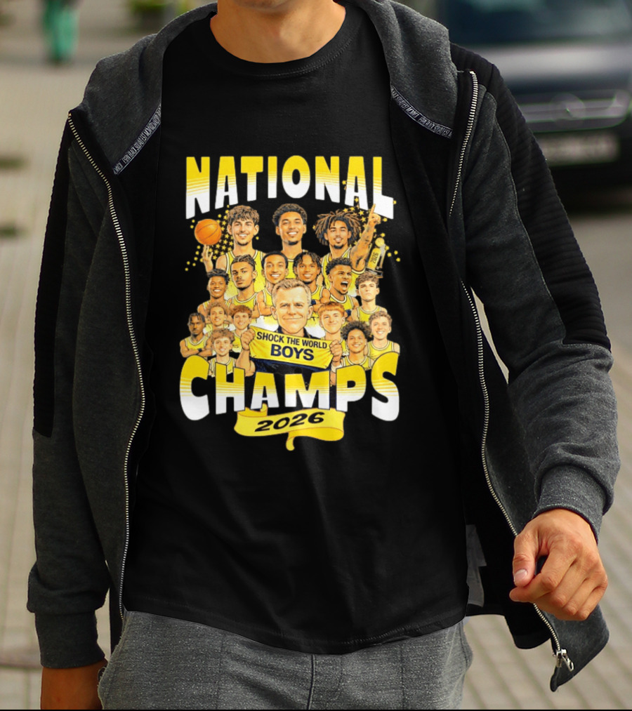 Michigan Wolverines National Champs 2026 Shock The World Boys T-Shirt
