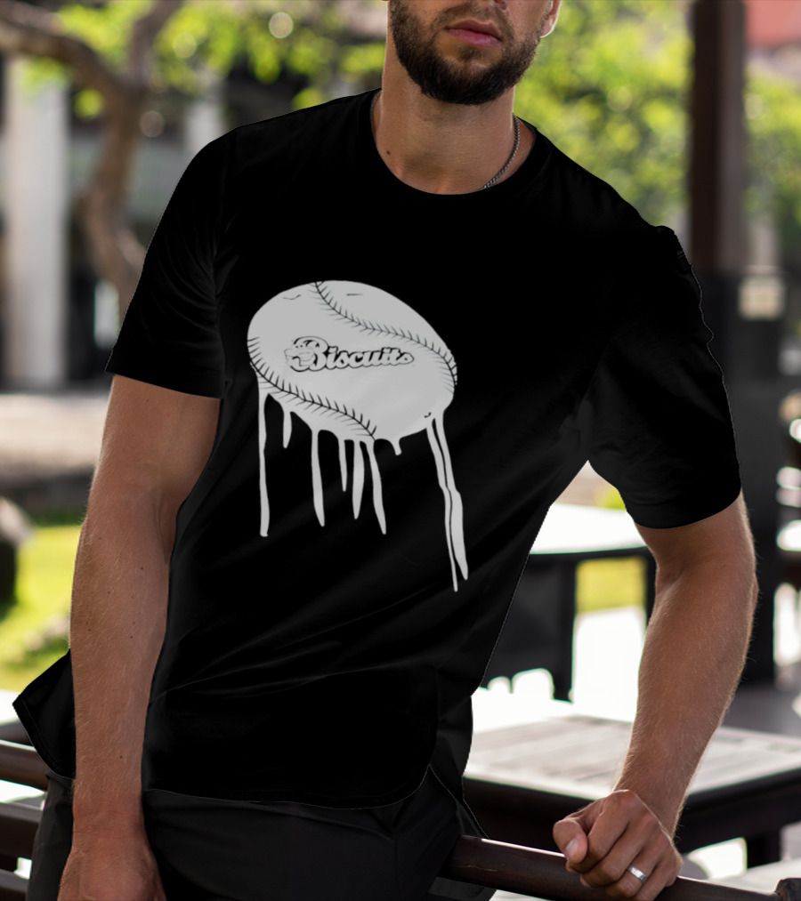 Montgomery Biscuits Baseball Dripping Melted Effect T-Shirt