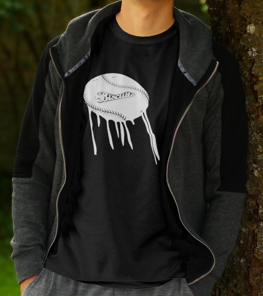 Montgomery Biscuits Baseball Dripping Melted Effect T-Shirt