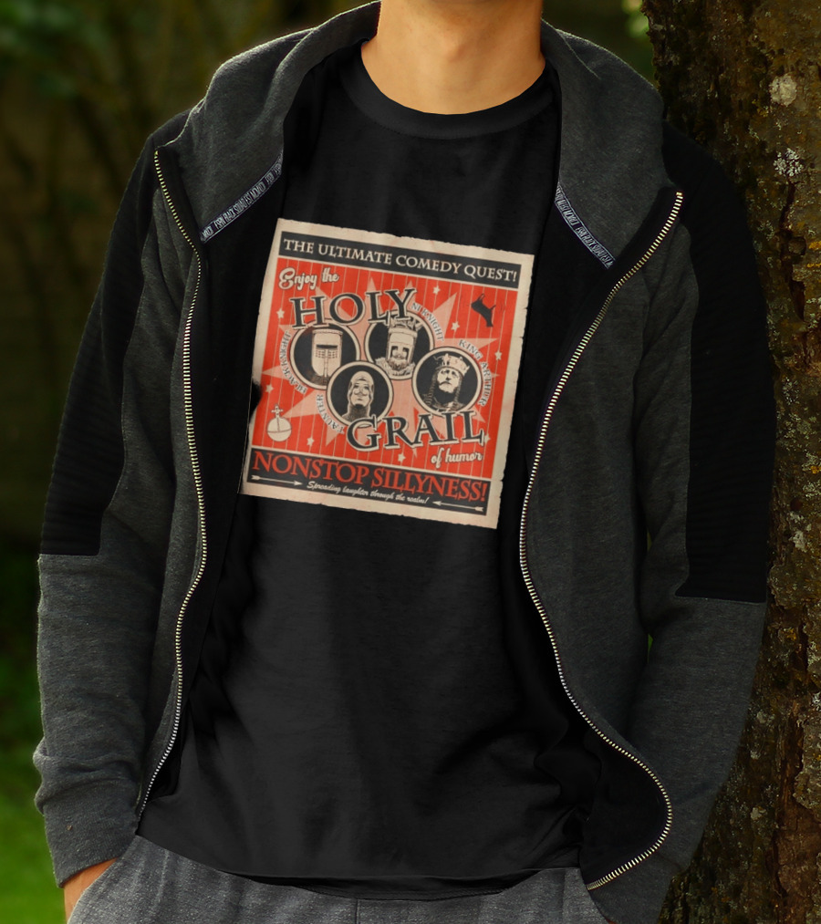 The Ultimate Comedy Quest Enjoy The Holy Grail Of Humor Nonstop Silliness Monty Python Knights Arthur Black Knight T-Shirt