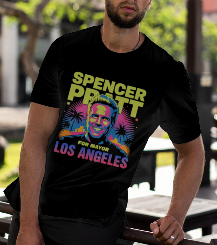 Spencer Pratt For Mayor Los Angeles Neon Pop T-Shirt