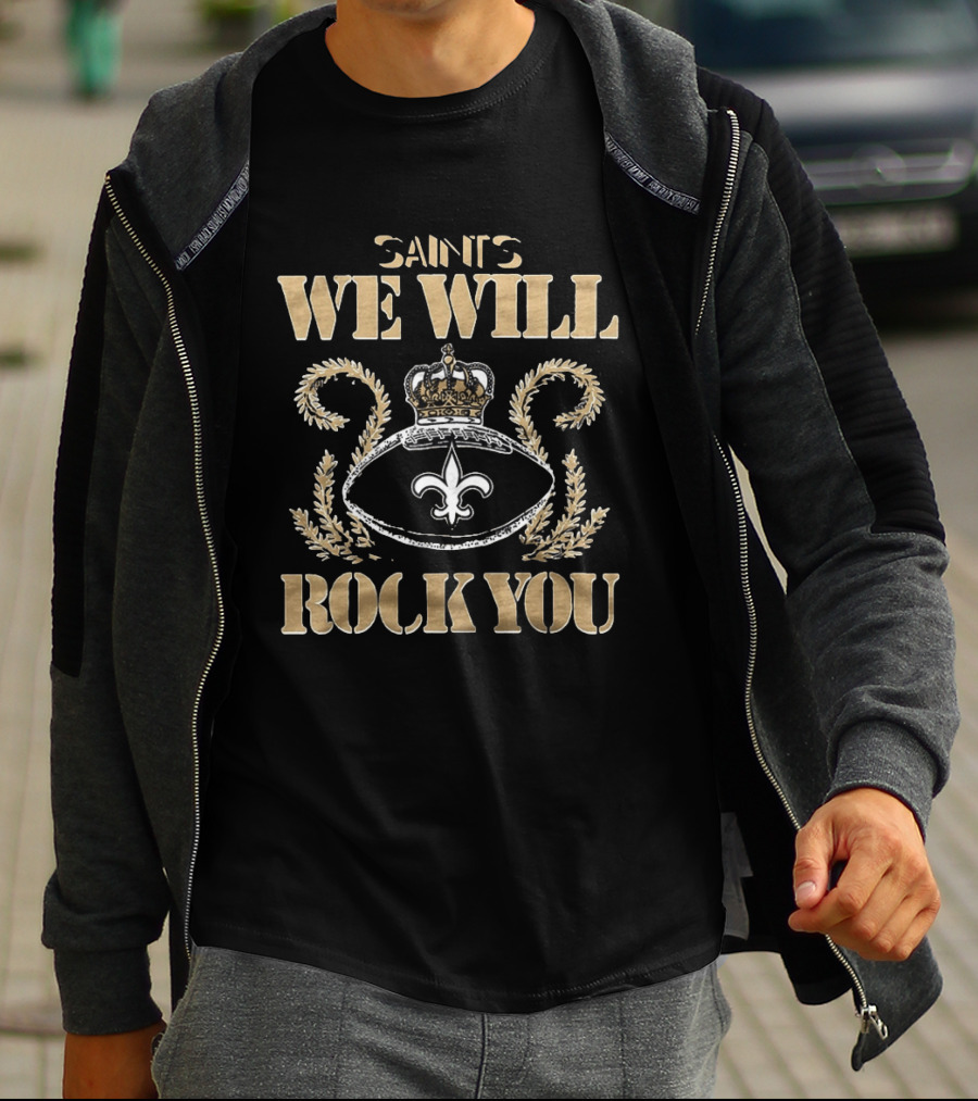New Orleans Saints We Will Rock You Crown Fleur De Lis 2026 T-Shirt