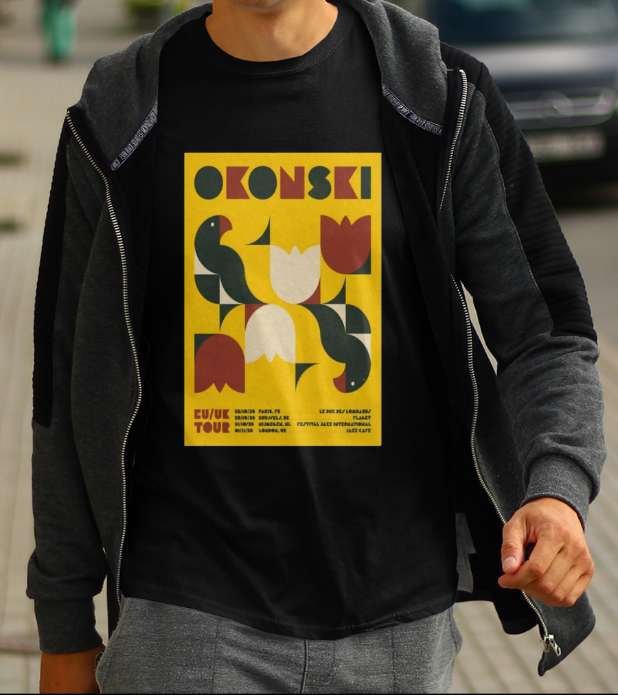 Okonski EU UK Tour 2026 Paris Brussels Nijmegen London Jazz Shows T-Shirt