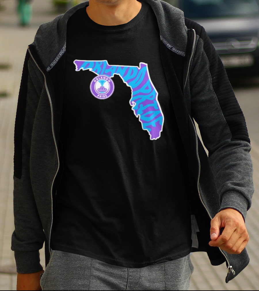 Orlando Pride Groovy State Of Florida Map Team T-Shirt