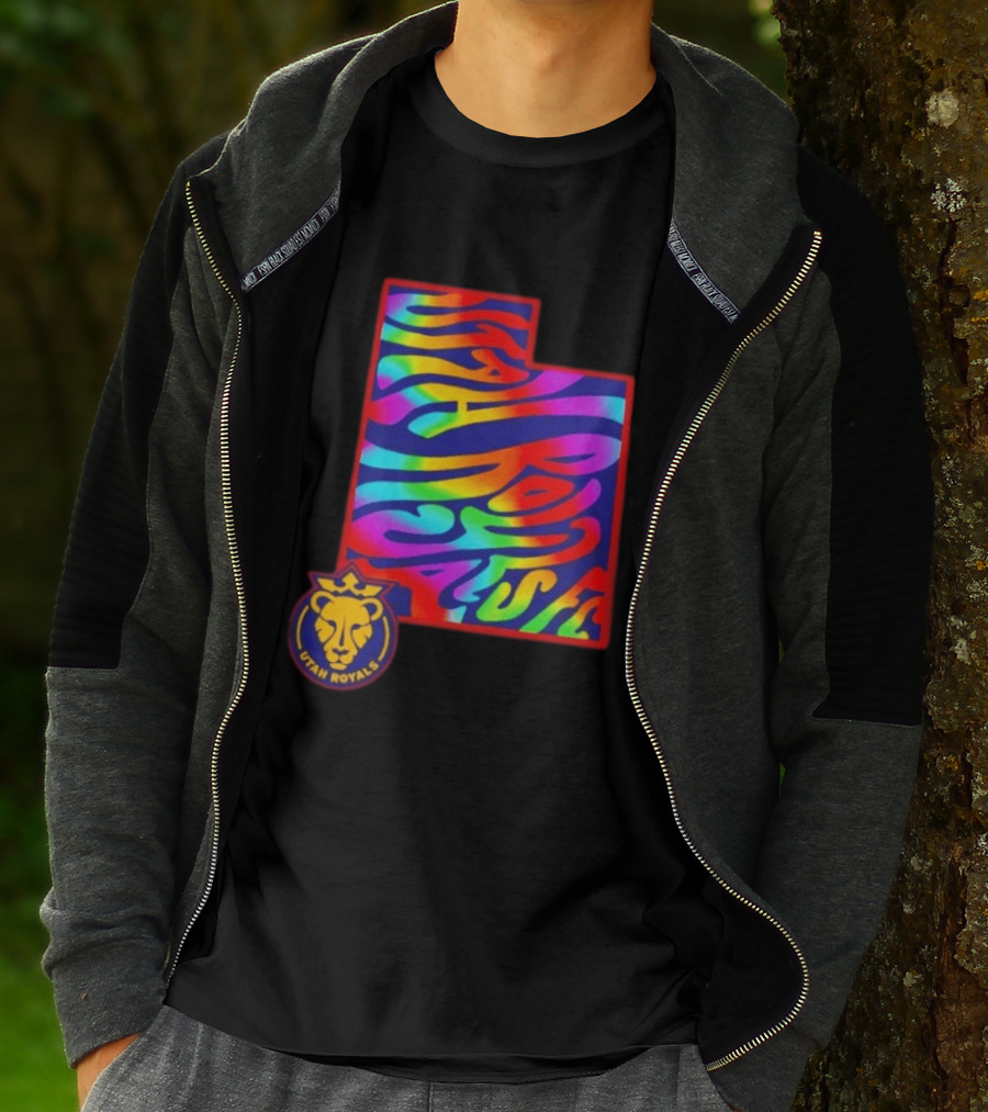 Utah Royals FC Pride Groovy Rainbow State T-Shirt