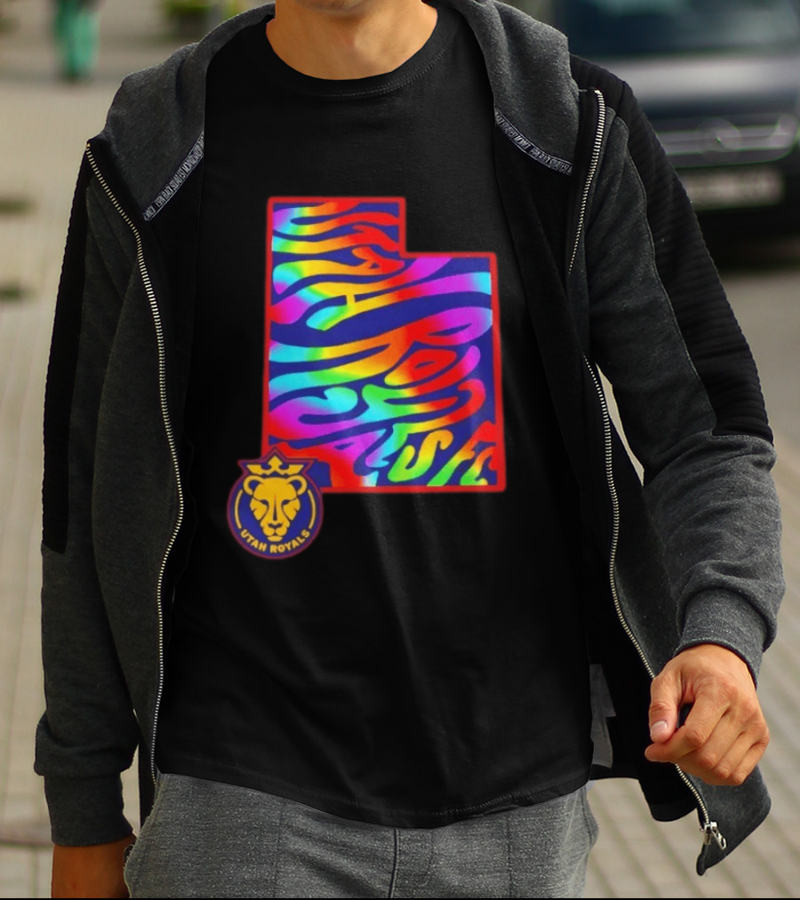 Utah Royals FC Pride Groovy Rainbow State T-Shirt