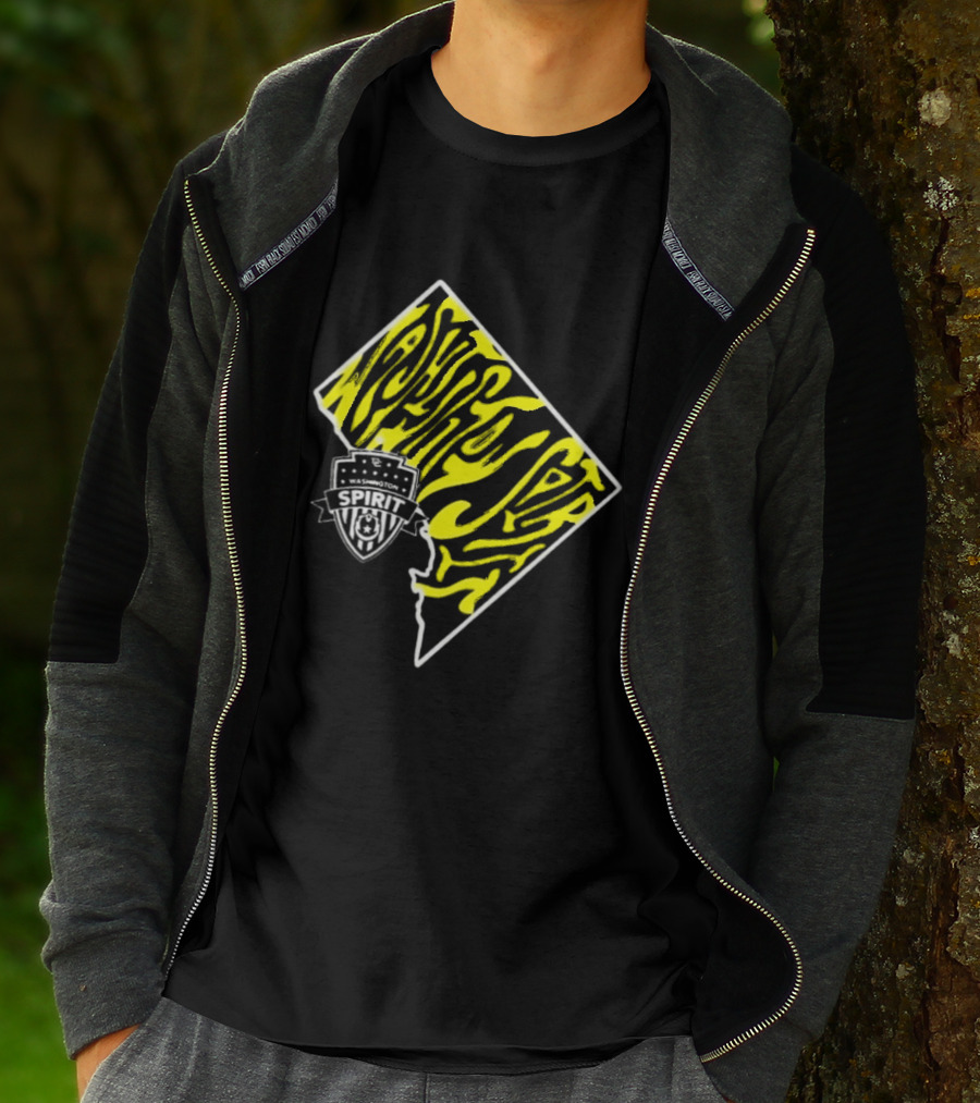 Washington Spirit Groovy State Team Logo Yellow T-Shirt