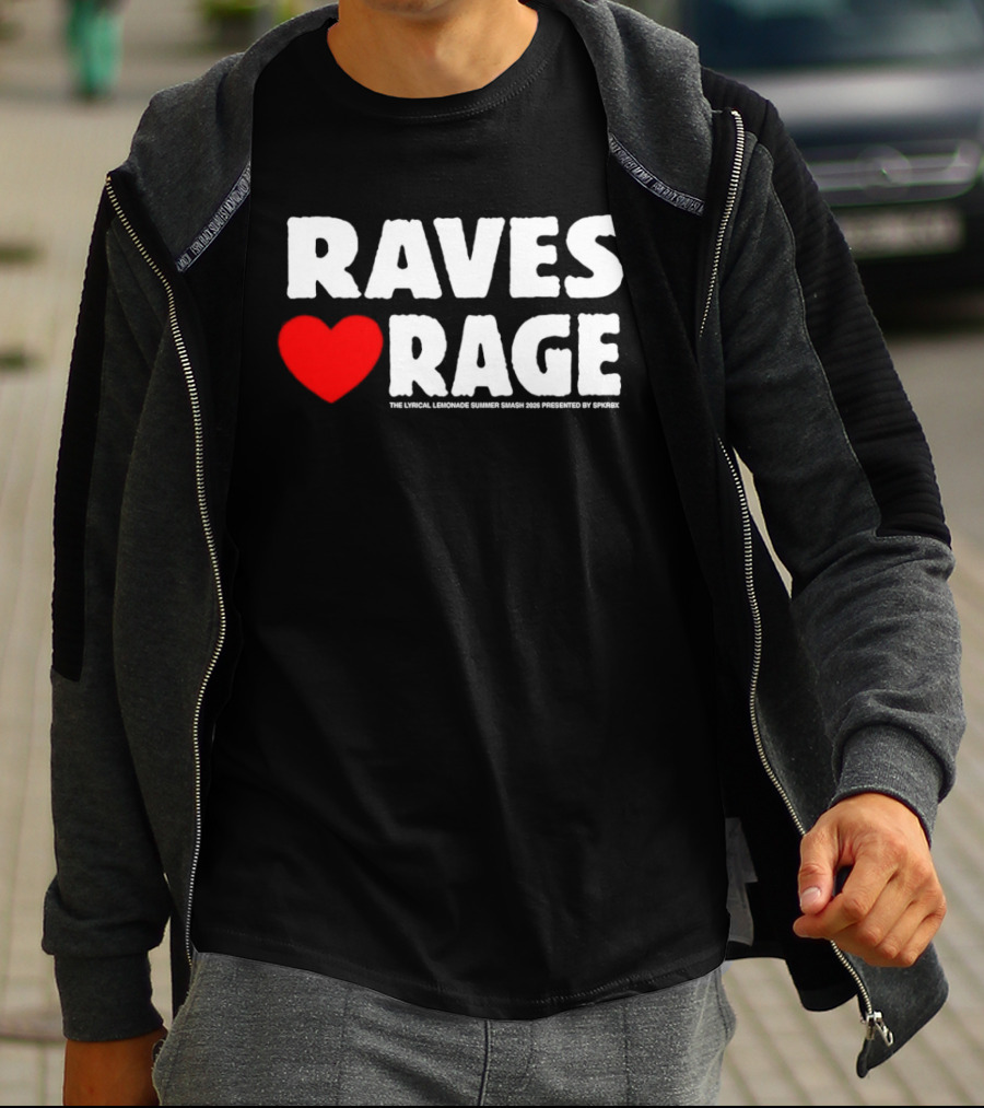 Raves Love Rage Summer Smash 2026 Festival Black Trucker T-Shirt