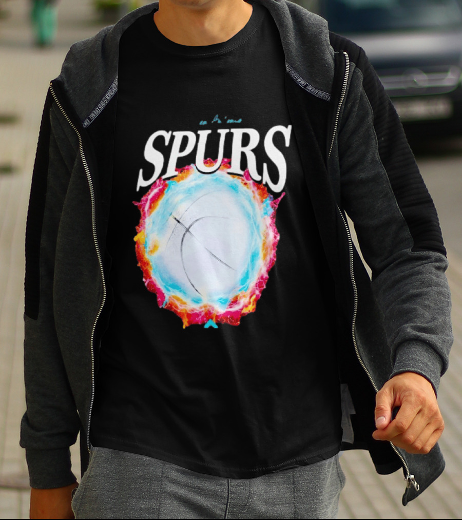 San Antonio Spurs Basketball Cosmic Energy Burst 2026 T-Shirt