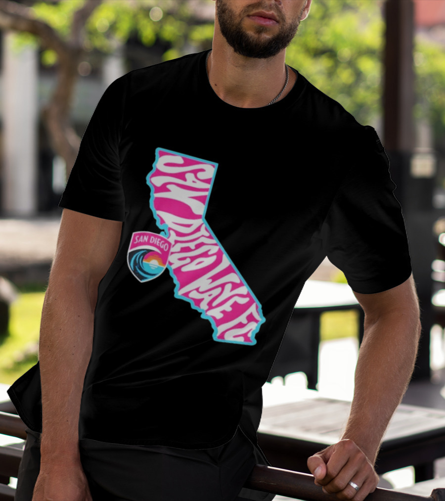 San Diego Wave FC Groovy California Pink State T-Shirt