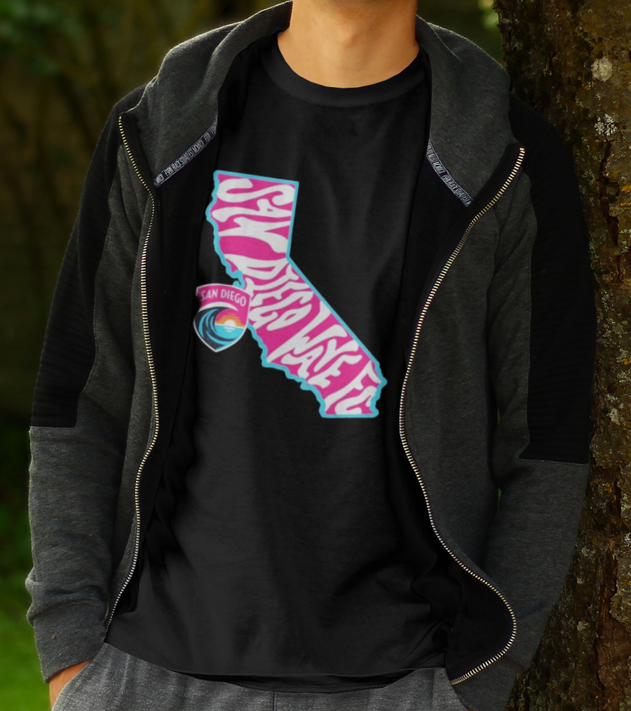 San Diego Wave FC Groovy California Pink State T-Shirt