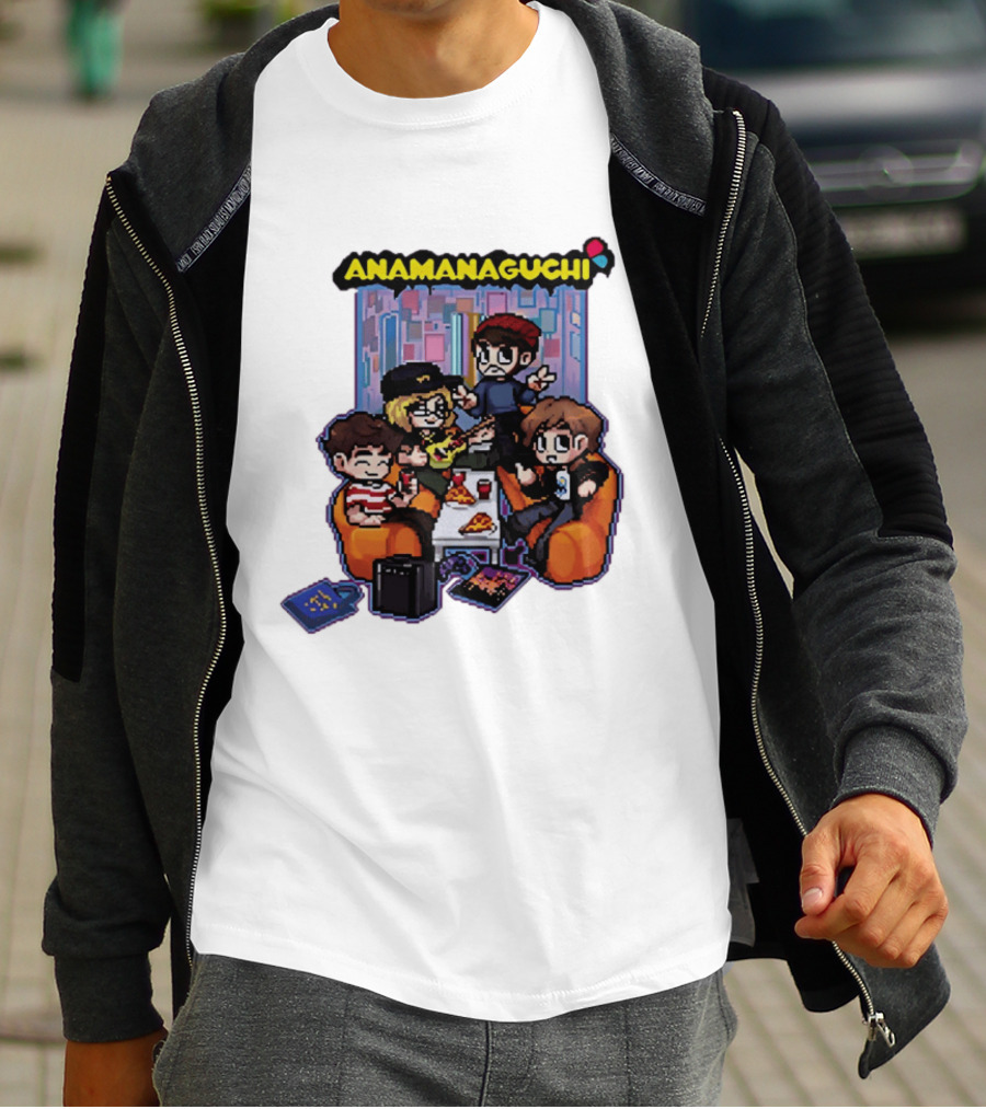 Anamanaguchi Scott Pilgrim Vs The World The Game Retro Pixel Art Scene T-Shirt