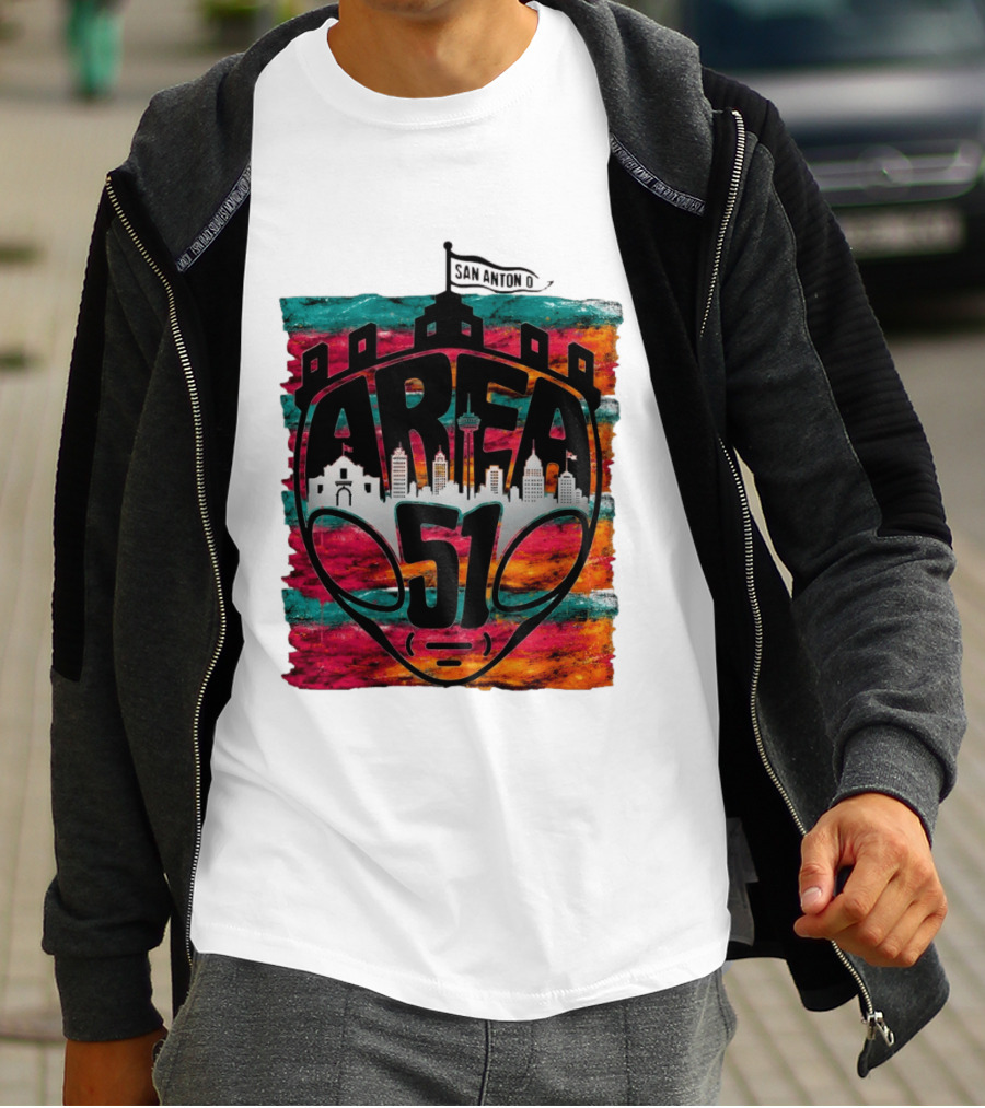 Area 51 San Antonio Spurs NBA Fiesta Skyline 2026 Victor Wembanyama T-Shirt