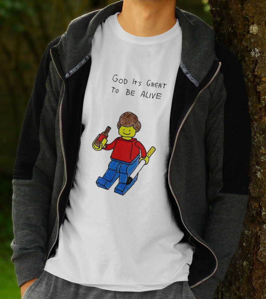 Lego God It's Great To Be Alive Paintbrush And Bottle T-Shirt