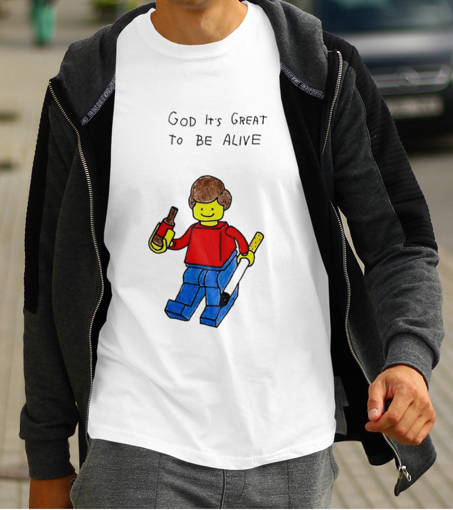 Lego God It's Great To Be Alive Paintbrush And Bottle T-Shirt