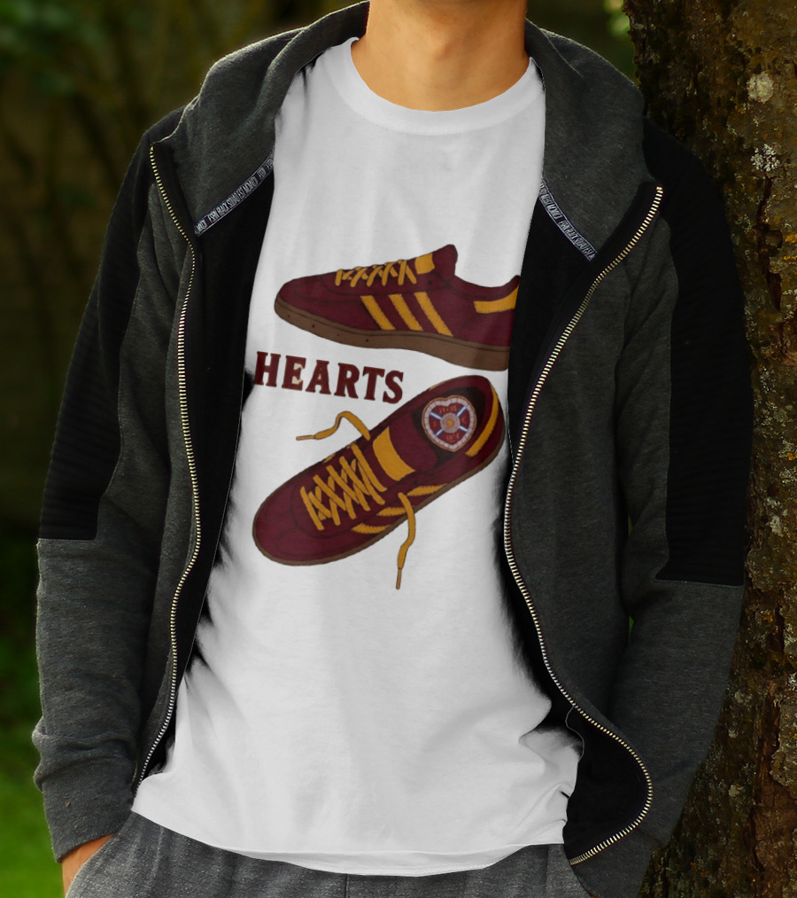 Hearts Casuals 1874 Maroon And Gold Shoes T-Shirt