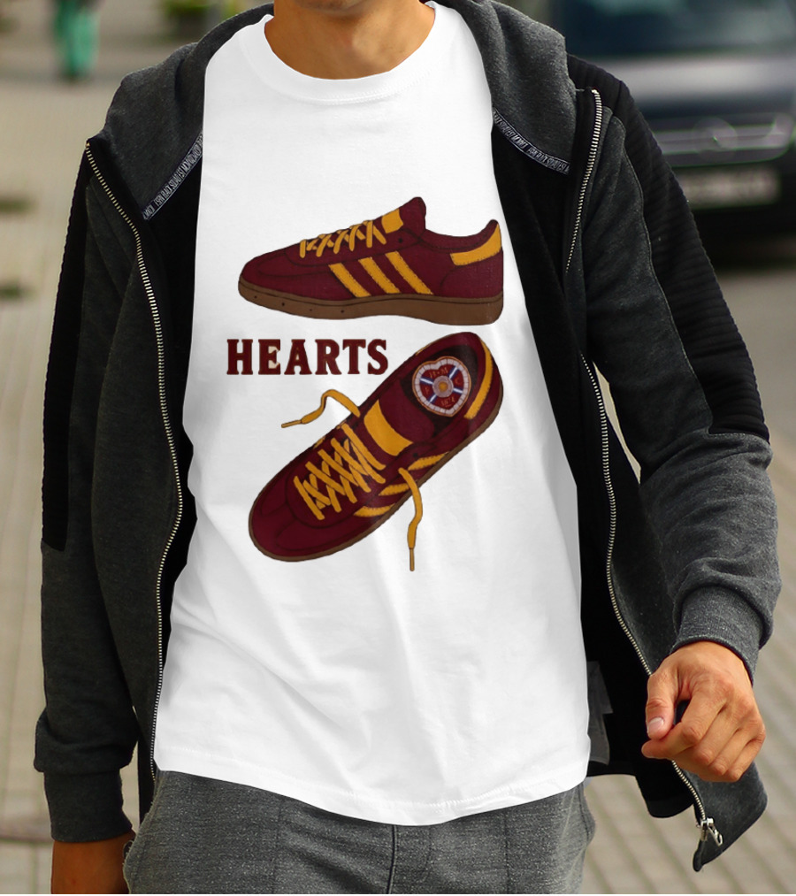 Hearts Casuals 1874 Maroon And Gold Shoes T-Shirt