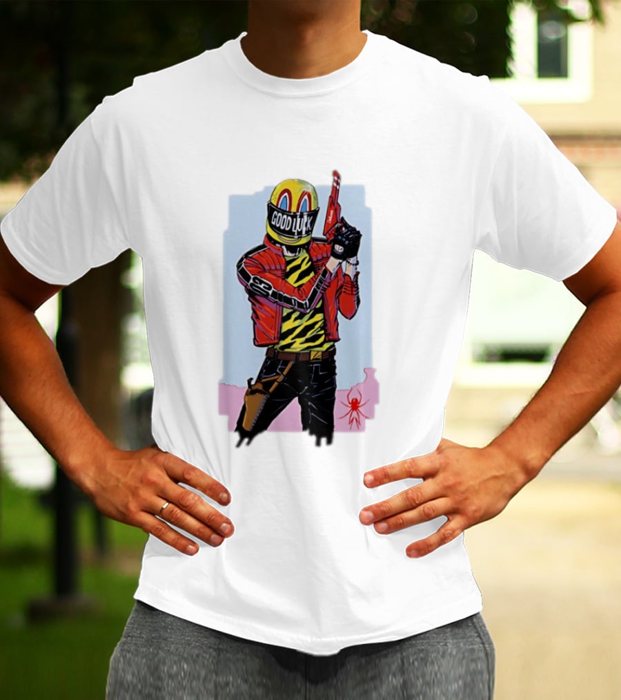 My Chemical Romance Good Luck Killjoys Comic Helmet And Gun Red Spider T-Shirt