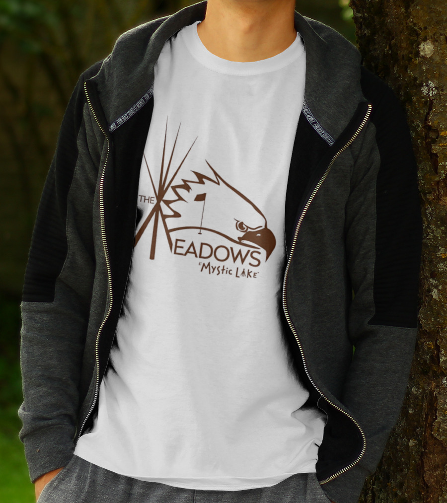 The Meadows Mystic Lake Golf With Eagle And Flag T-Shirt