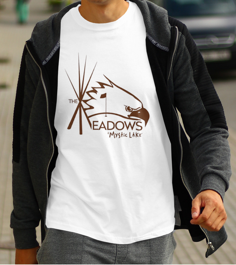 The Meadows Mystic Lake Golf With Eagle And Flag T-Shirt