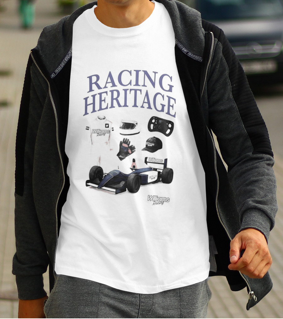 Racing Heritage Williams Racing Formula Car Icons Helmet Glove T-Shirt