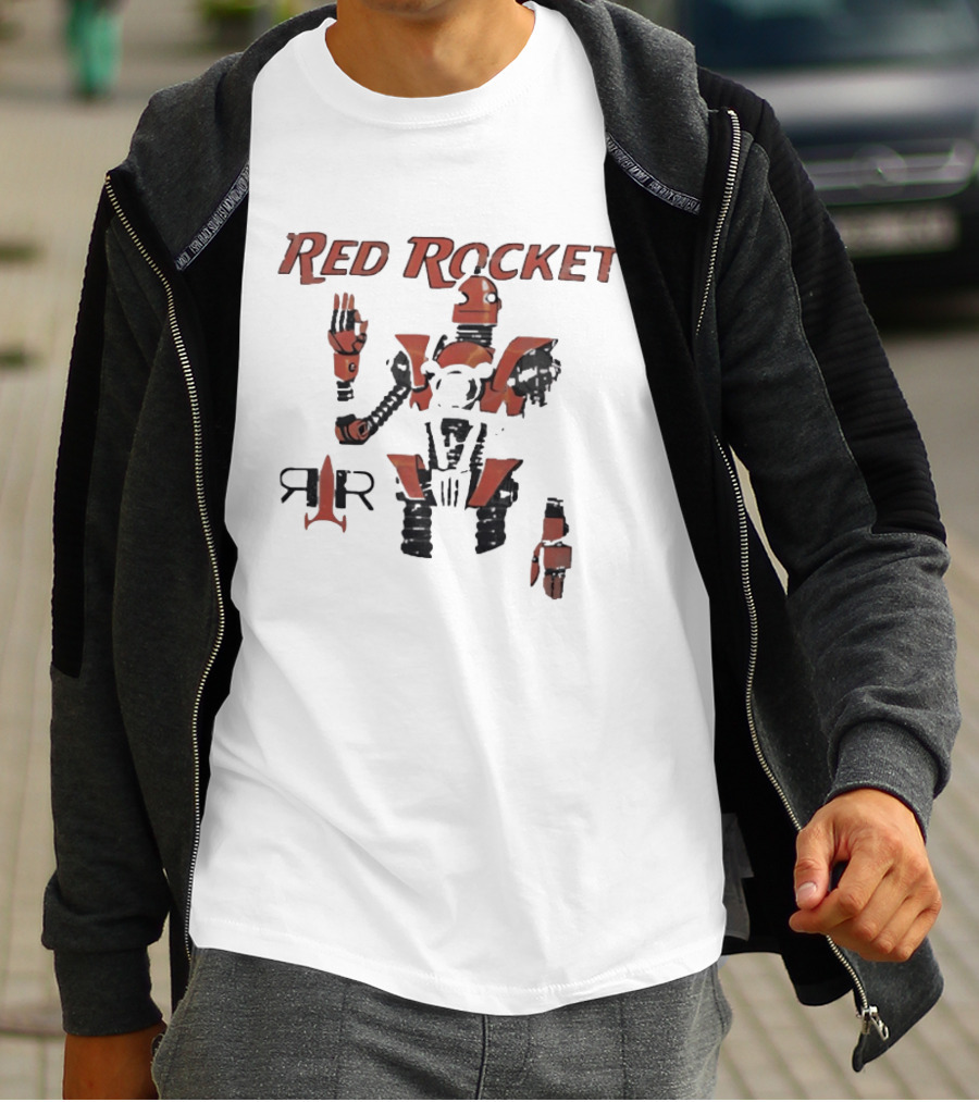 Red Rocket Robot Iconic Fragmented Design R R T-Shirt