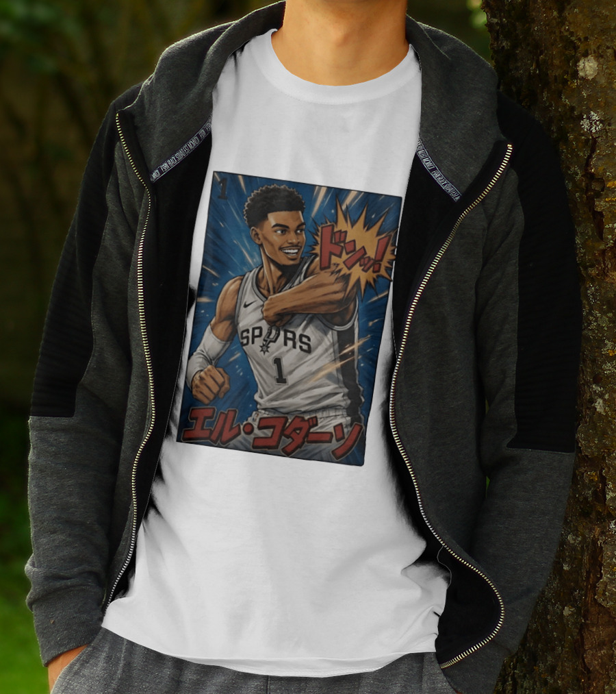 Victor Wembanyama San Antonio Spurs Manga Style Basketball T-Shirt