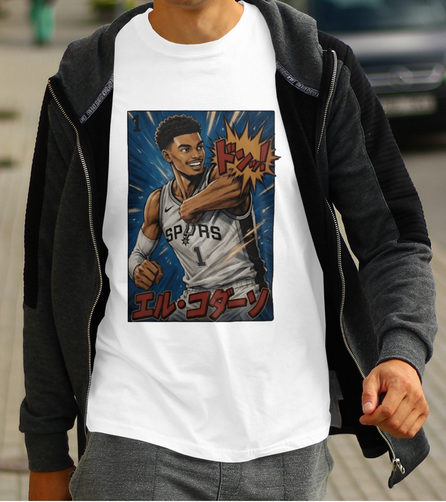 Victor Wembanyama San Antonio Spurs Manga Style Basketball T-Shirt