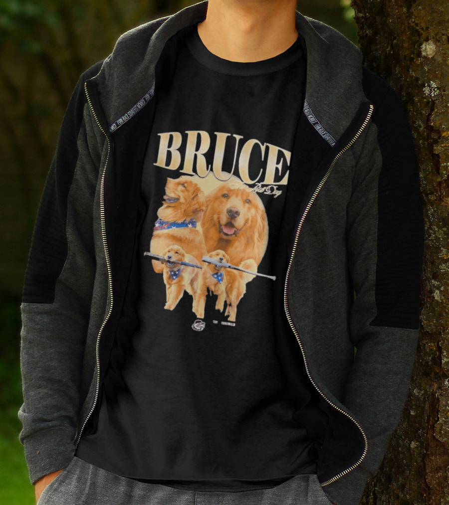 Bruce The Bat Dog Rochester Red Wings Baseball Golden Retriever T-Shirt