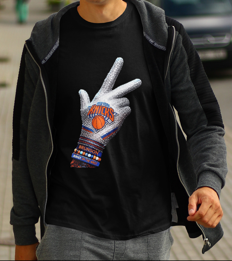New York Knicks Iceman Jalen Brunson Burner On The Wrist Diamond Chain T-Shirt