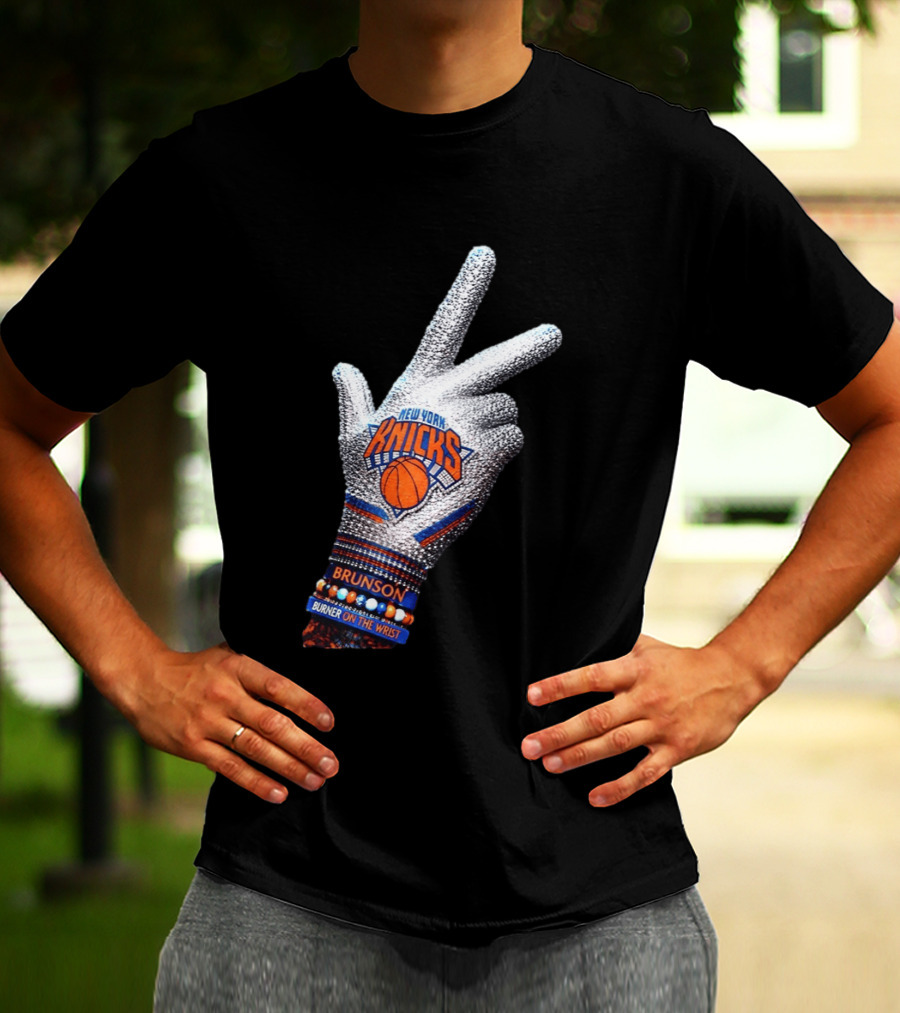 New York Knicks Iceman Jalen Brunson Burner On The Wrist Diamond Chain T-Shirt