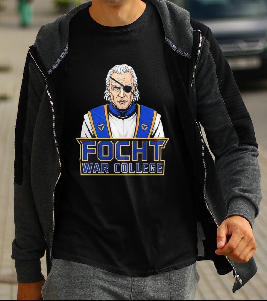 Focht War College Eyepatch Commander Blue And Gold Uniform T-Shirt