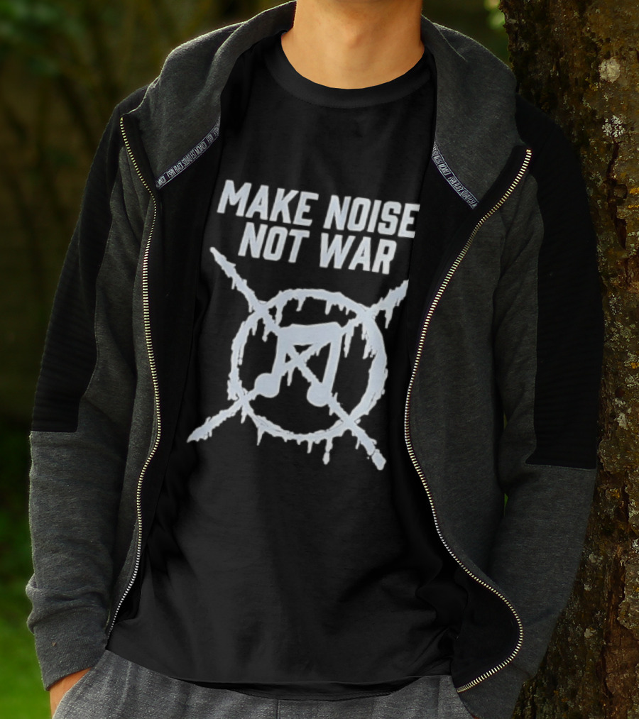 Make Noise Not War Icy Anarchy Music Note T-Shirt