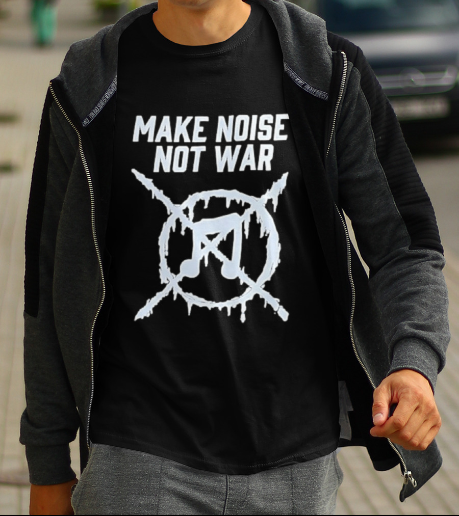 Make Noise Not War Icy Anarchy Music Note T-Shirt